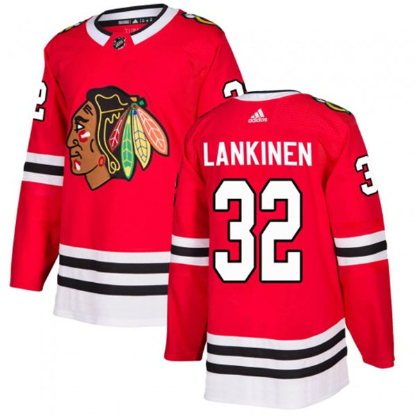 Mens Chicago Blackhawks #32 Kevin Lankinen Adidas Home Red Jersey