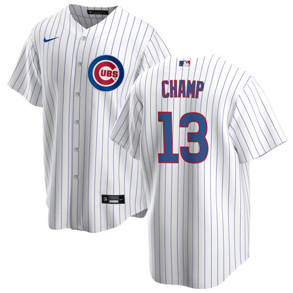 Mens WWE Champion Chicago Cubs #13 CM Punk Champ Nike White CoolBase Baseball Jersey