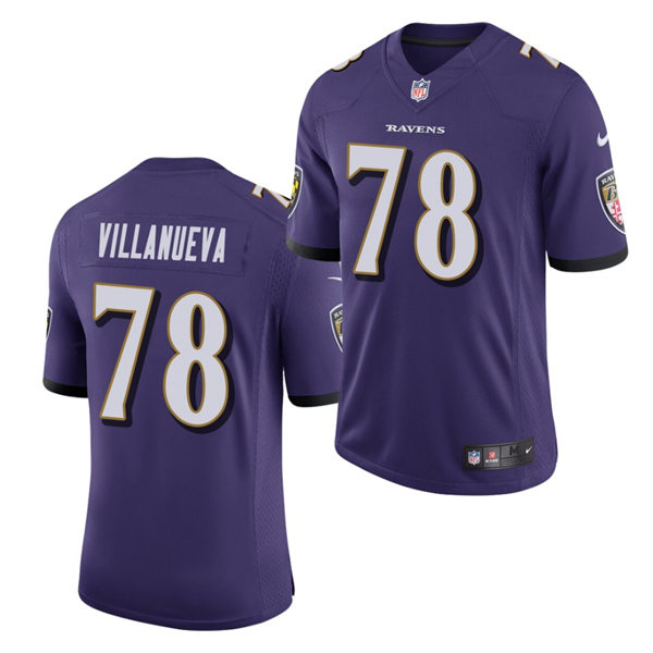 Youth Baltimore Ravens #78 Alejandro Villanueva Nike Purple Stitched NFL Limited Jersey