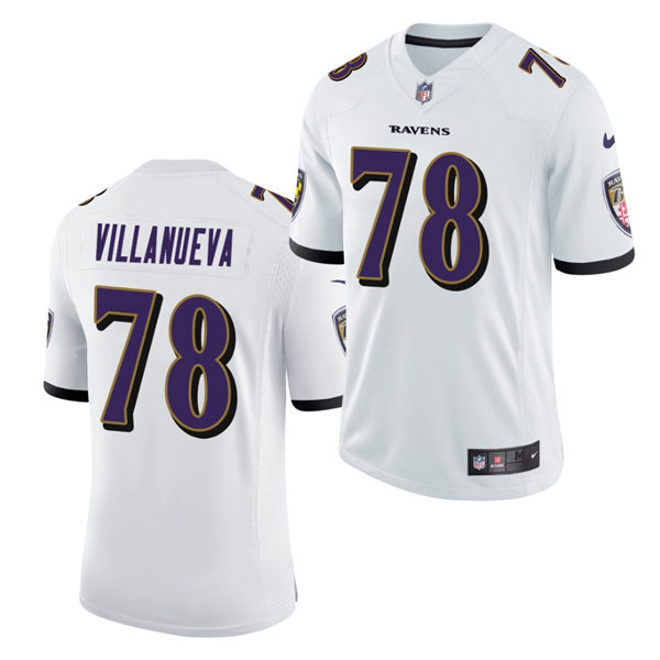 Youth Baltimore Ravens #78 Alejandro Villanueva Nike White Stitched NFL Limited Jersey