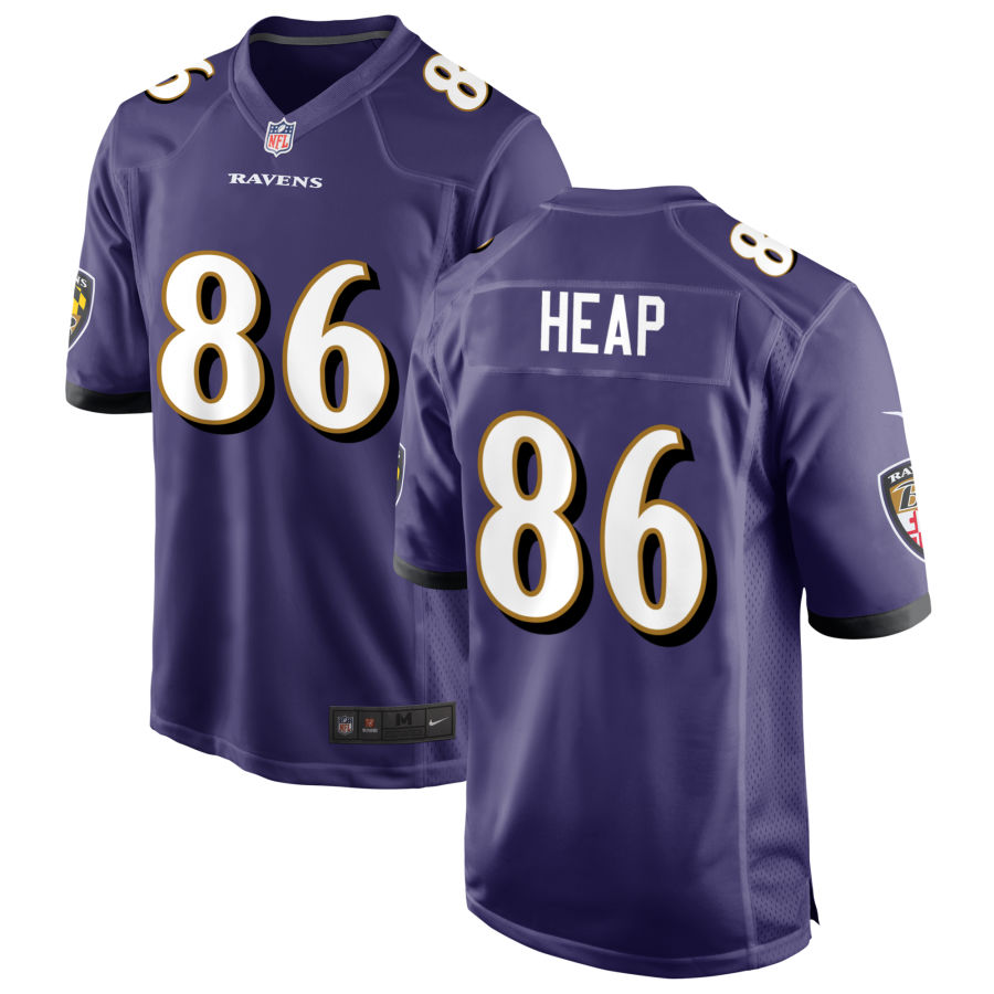 Mens Baltimore Ravens Retired Player #86 Todd Heap Nike Purple Vapor Limited Player Jersey