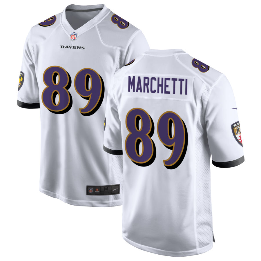 Mens Baltimore Ravens Retired Player #89 Gino Marchetti Nike White Vapor Limited Player Jersey
