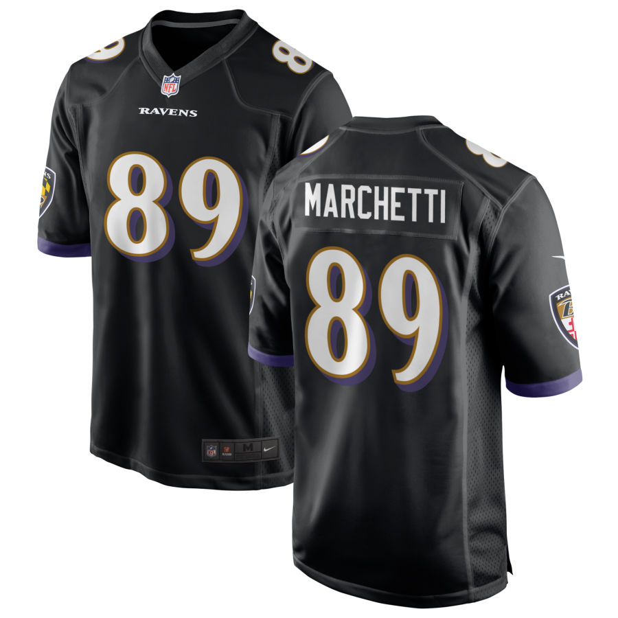 Mens Baltimore Ravens Retired Player #89 Gino Marchetti Nike Black Vapor Limited Player Jersey