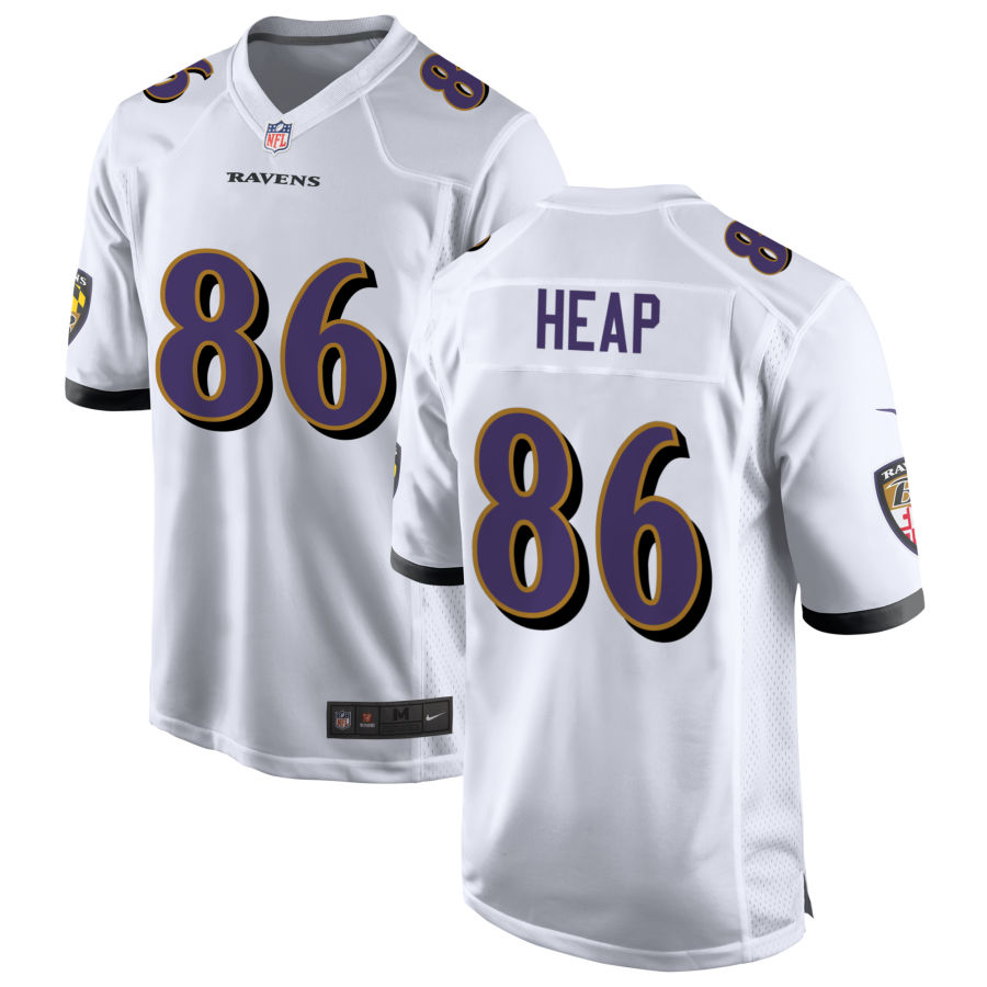 Mens Baltimore Ravens Retired Player #86 Todd Heap Nike White Vapor Limited Player Jersey