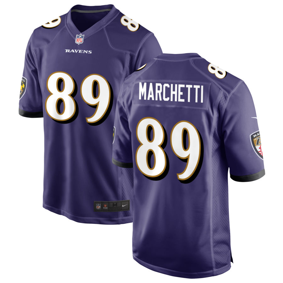 Mens Baltimore Ravens Retired Player #89 Gino Marchetti Nike Purple Vapor Limited Player Jersey