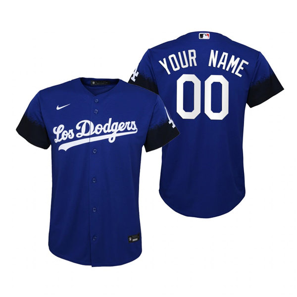 Youth Los Angeles Dodgers Custom Nike Royal 2021 City Connect Jersey