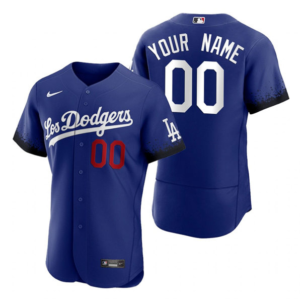 Mens Los Angeles Dodgers Custom OREL HERSHISER Don Drysdale Roy Campanella Tommy Lasorda Todd Hollandsworth Nike Royal 2021 City Connect Jersey