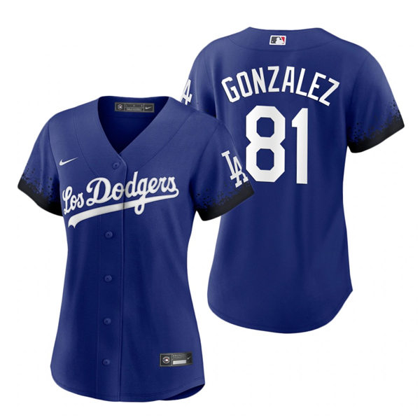 Womens Los Angeles Dodgers #81 Victor Gonzalez Nike Royal 2021 Los Angeles City Connect Jersey