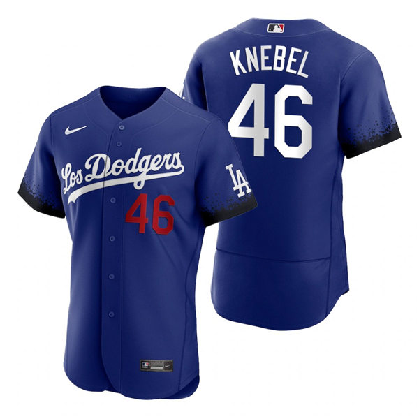 Mens Los Angeles Dodgers #46 Corey Knebel Nike Royal Stitched 2021 Los Angeles City Connect Jersey 