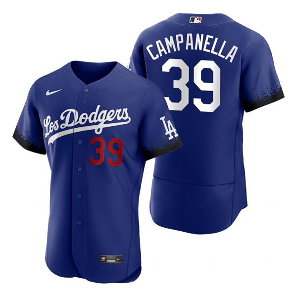 Mens Los Angeles Dodgers #39 Roy Campanella Nike Royal Stitched 2021 Los Angeles City Connect Jersey