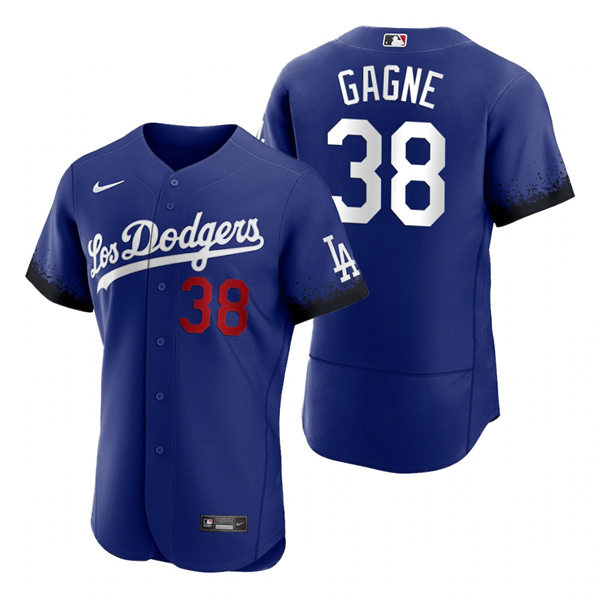Mens Los Angeles Dodgers #38 Eric Gagne Nike Royal Stitched 2021 Los Angeles City Connect Jersey 