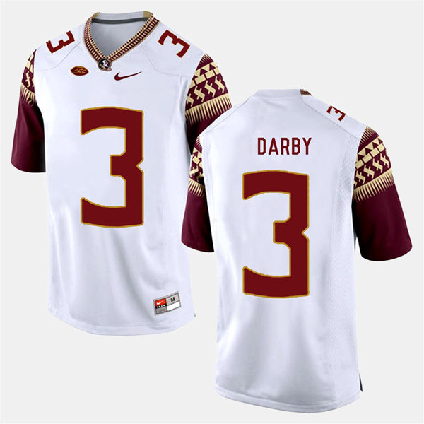 Mens Florida State Seminoles #3 Ronald Darby Nike White College Football Game Jersey