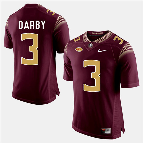 Mens Florida State Seminoles #3 Ronald Darby Nike Garnet College Football Game Jersey