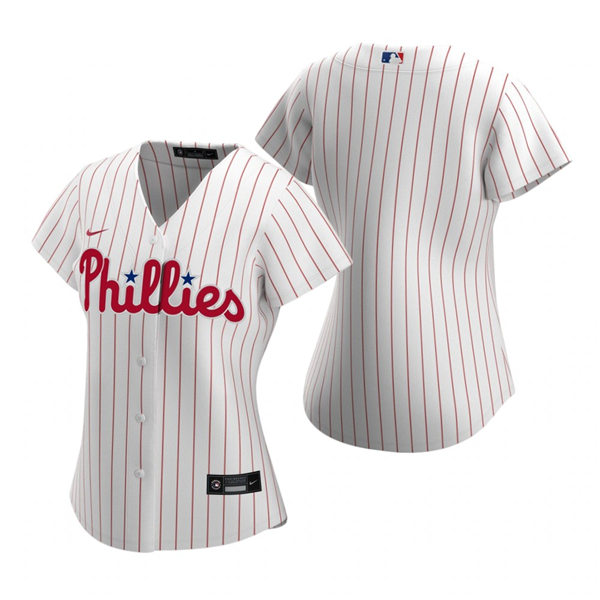 Women's Philadelphia Phillies Blank Nike White Pinstripe Home Team Jersey