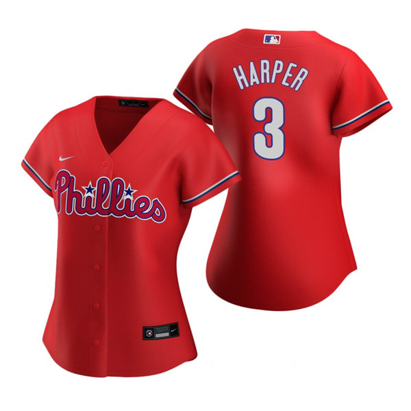 Womens Philadelphia Phillies #3 Bryce Harper Nike Red Alternate Jersey 