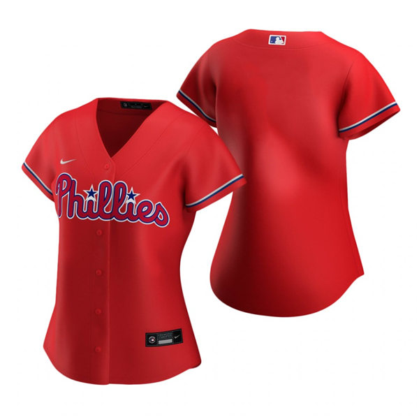 Women's Philadelphia Phillies Blank Nike Red Alternate Team Jersey