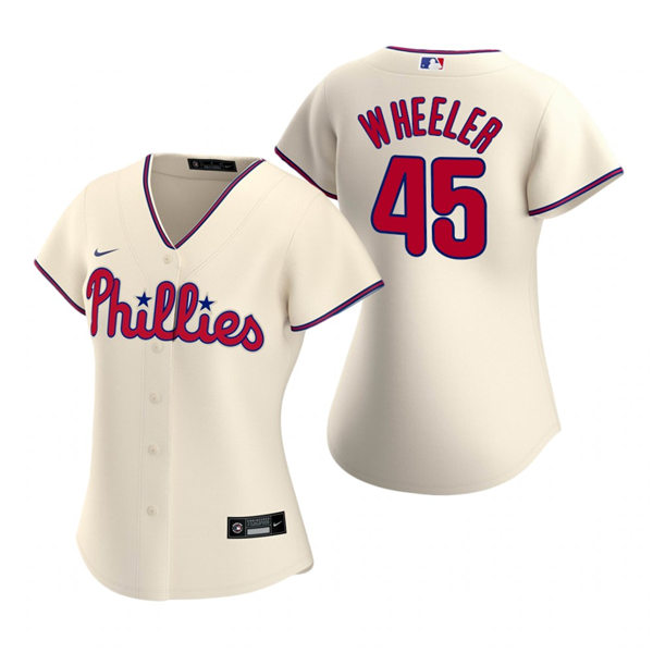 Womens Philadelphia Phillies #45 Zack Wheeler Nike Cream Alternate Jersey