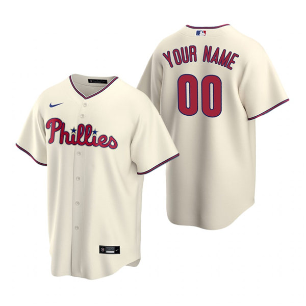 Youth Philadelphia Phillies Custom Cliff Lee Nike Mike Lieberthal Darren Daulton Nike Cream Jersey