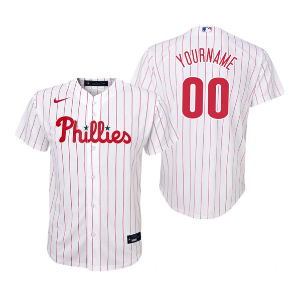 Youth Philadelphia Phillies Custom Darren Daulton Roy Oswalt Mitch Williams Billy Wagner Nike White Home Jersey