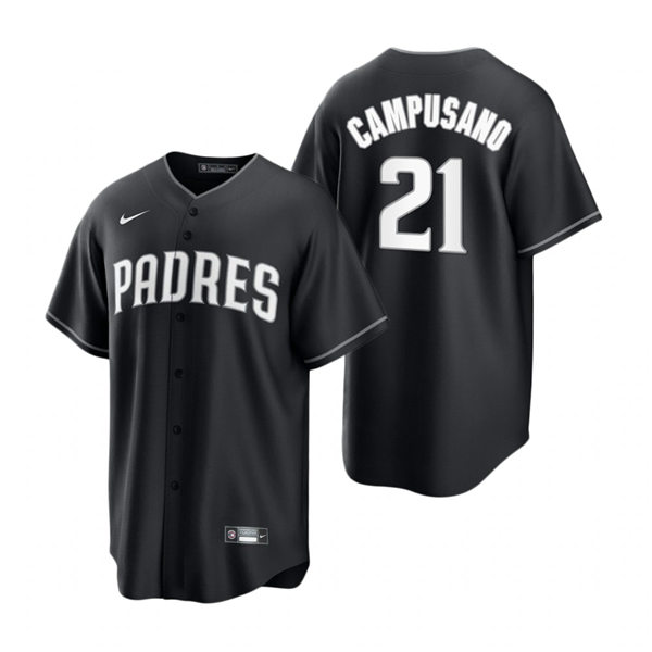 Mens San Diego Padres #21 Luis Campusano Nike 2021 Black Fashion Jersey