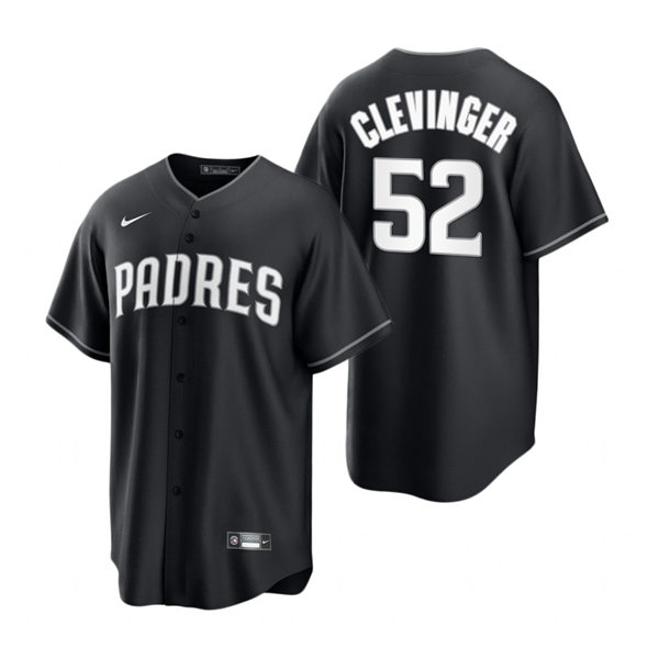 Mens San Diego Padres #52 Mike Clevinger Nike 2021 Black Fashion Jersey
