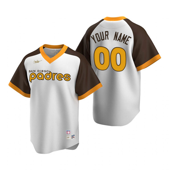 Mens San Diego Padres Custom Rollie Fingers Gaylord Perry Ryan Klesko Nike White Cooperstown Collection Jersey