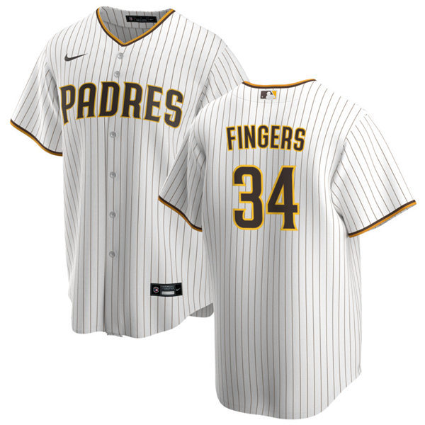 Youth San Diego Padres Retired Player #34 Rollie Fingers Nike White Brown Home CooBase Stitched MLB Jersey