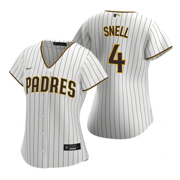 Womens San Diego Padres #4 Blake Snell Nike White Brown Home Cool Base Stitched MLB Jersey