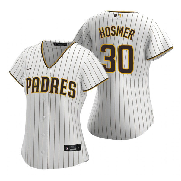 Womens San Diego Padres #30 Eric Hosmer Nike White Brown Home Cool Base Stitched MLB Jersey