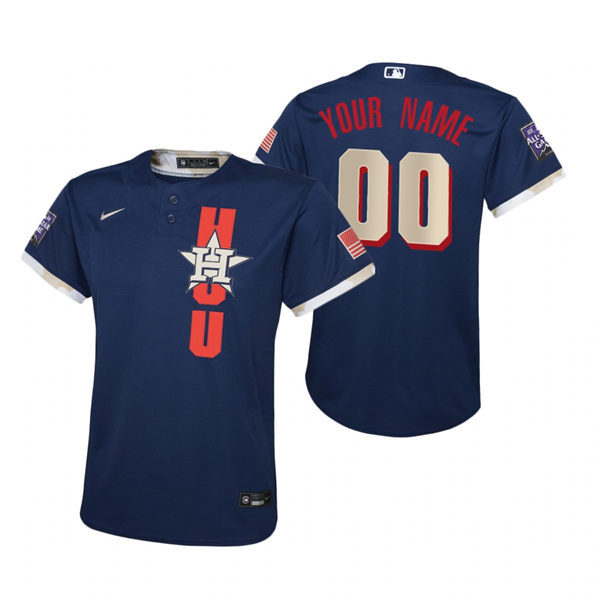 Youth Houston Astros Custom Nike Navy 2021 MLB All-Star Game Jersey
