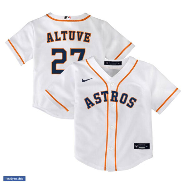 Toddler Houston Astros #27 Jose Altuve Nike White Home Player Jersey