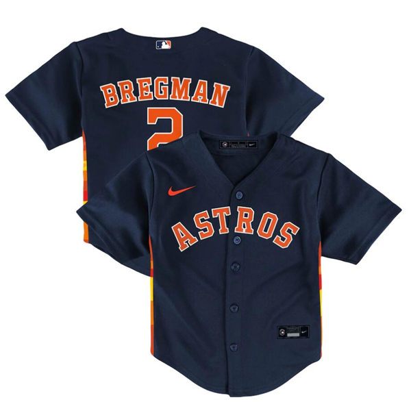 Toddler Houston Astros #2 Alex Bregman Nike Navy Alternate Player Jersey