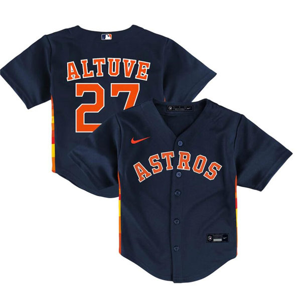 Toddler Houston Astros #27 Jose Altuve Nike Navy Alternate Player Jersey