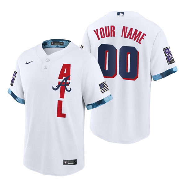Mens Atlanta Braves Custom Ozzie Albies Chris Martin Joc Pederson Will Smith Nike White 2021 MLB All-Star Jersey