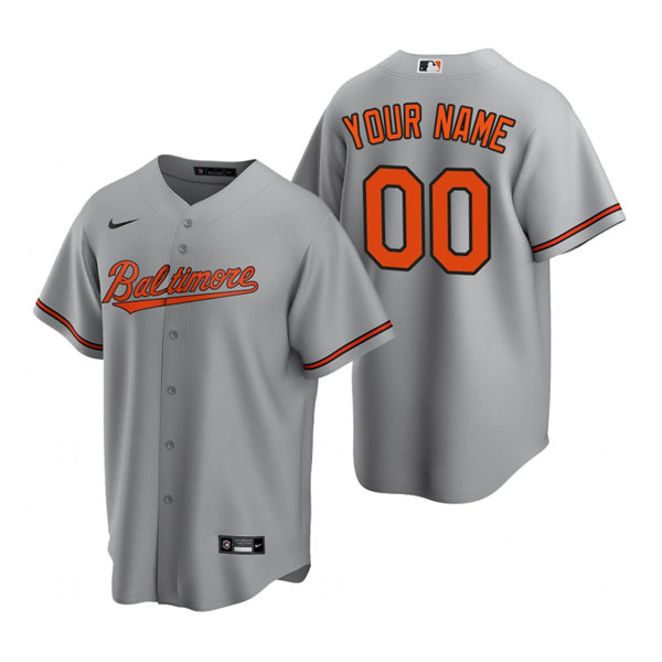 Youth Baltimore Orioles Custom Trey Mancini Austin Hays Pedro Severino Chris Davis Frank Robinson Nike Gray Road Jersey