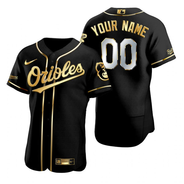 Mens Baltimore Orioles Custom Frank Robinson Jose Mesa Don Baylor Bobby Grich Boog Powell Nike Black Golden Edition Jersey