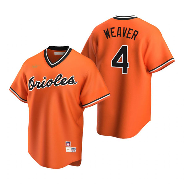 Mens Baltimore Orioles Retired Player #4 Earl Weaver Nike Orange Cooperstown Collection Jersey