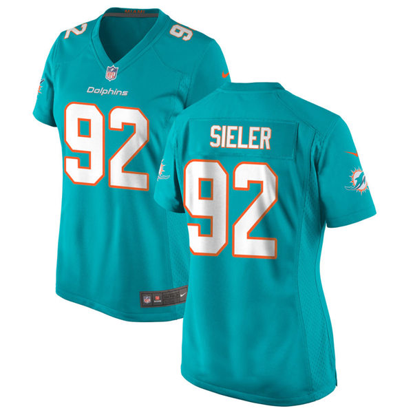 Womens Miami Dolphins #92 Zach Sieler Nike Aqua Vapor Limited Jersey