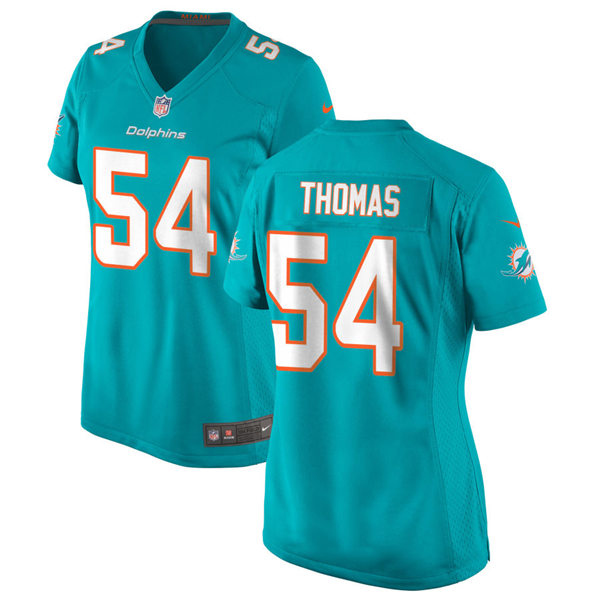 Womens Miami Dolphins Retired Player #54 Zach Thomas Nike Aqua Vapor Limited Jersey