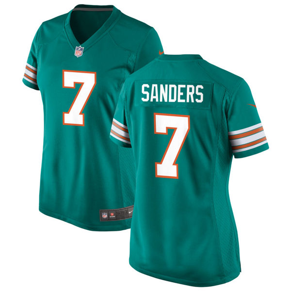 Womens Miami Dolphins #7 Jason Sanders Nike Aqua Retro Alternate Vapor Limited Jersey