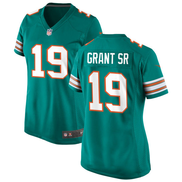 Womens Miami Dolphins #19 Jakeem Grant Sr Nike Aqua Retro Alternate Vapor Limited Jersey