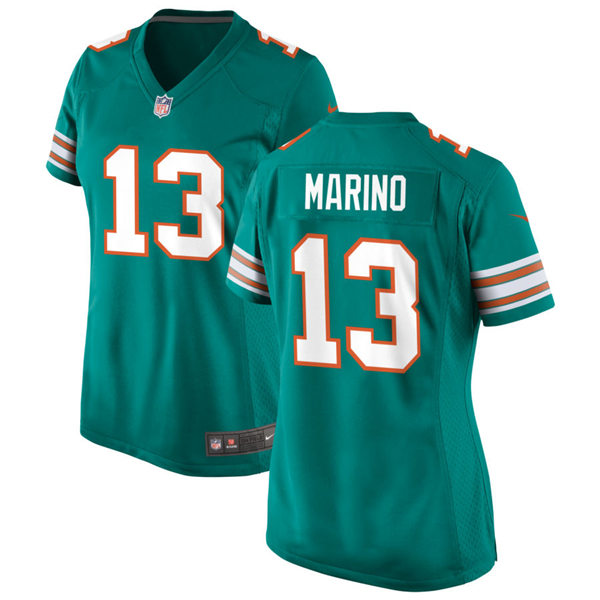 Womens Miami Dolphins Retired Player #13 Dan Marino Nike Aqua Retro Alternate Vapor Limited Jersey