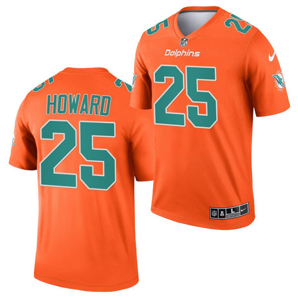 Mens Miami Dolphins #25 Xavien Howard  Nike Orange 2021 Inverted Legend Jersey