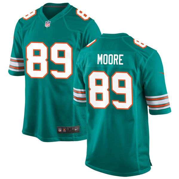 Youth Miami Dolphins Retired Player #89 Nat Moore Nike Aqua Retro Alternate Vapor Limited Jersey