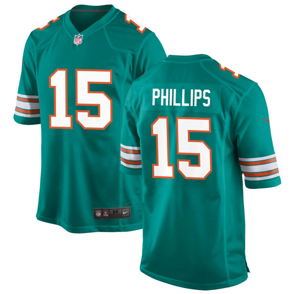 Youth Miami Dolphins #15 Jaelan Phillips Nike Aqua Retro Alternate Vapor Limited Jersey