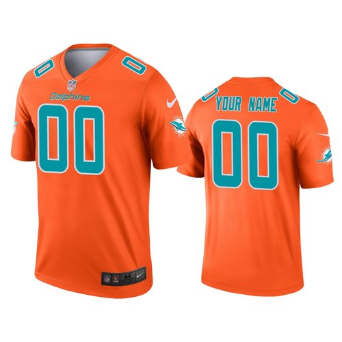 Mens Miami Dolphins Custom Nike Orange 2021 Inverted Legend Jersey