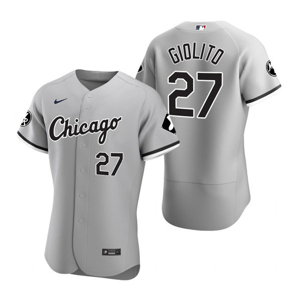 Mens Chicago White Sox #27 Lucas Giolito Nike Gray Road FlexBase Jersey