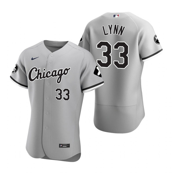 Mens Chicago White Sox #33 Lance Lynn Nike Gray Road FlexBase Jersey