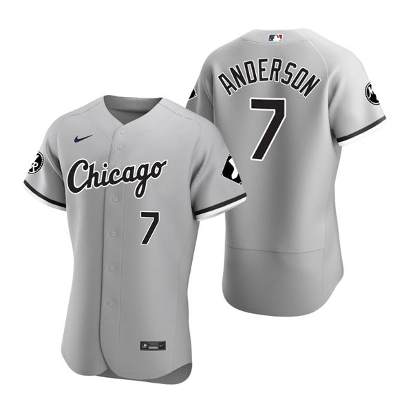 Mens Chicago White Sox #7 Tim Anderson Nike Gray Road FlexBase Jersey