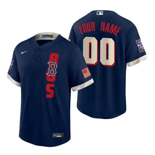 Mens Boston Red Sox Custom J.D. Martinez Enrique Hernandez Hunter Renfroe Chris Sale Nike Navy 2021 MLB All-Star Game Jersey
